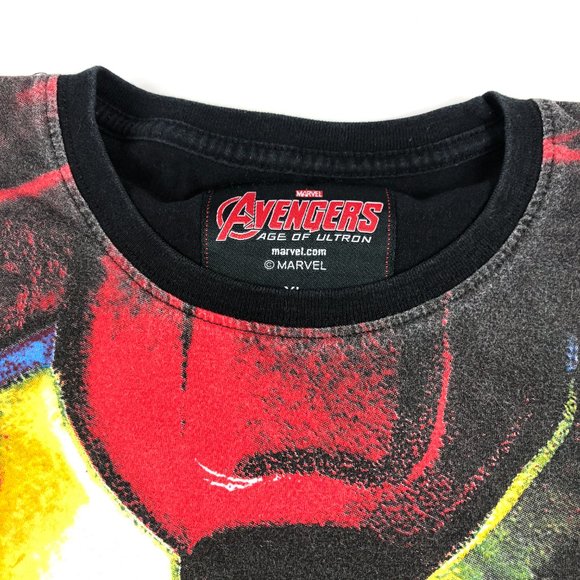 Marvel Avengers Shirt Boy's Extra Large Iron Man Incredible Hulk All Over Print - Picture 4 of 11